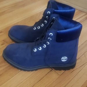 Navy Blue Suede Timberland Boots
